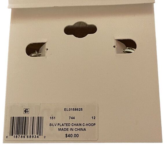 NWT
And Now This silver plate chain C hoop earrings - Picture 4 of 4